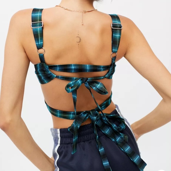 {For Love & Lemons} Brand New Plaid Avery Bra Top - Picture 7 of 10